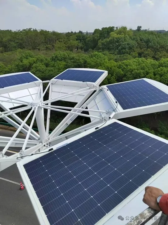 Combination of lightweight flexible modules and street light steel structure